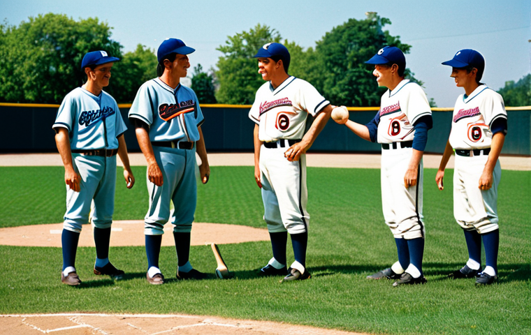 Retro Baseball Nostalgia**

"A classic baseball game scene, fully clothed players in vintage-style baseball uniforms from the 1970s with bright colors and retro fonts, appropriate attire, playing on a sunny day in a well-maintained baseball field, safe for work, perfect anatomy, correct proportions, professional sports photography, family-friendly, well-formed hands, proper finger count, natural body proportions, professional."

**