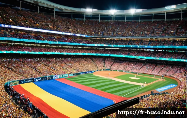 야구 월드컵 관련 정보 - **Vibrant Stadium Atmosphere at the World Baseball Classic:** A wide-angle, highly detailed photogra...