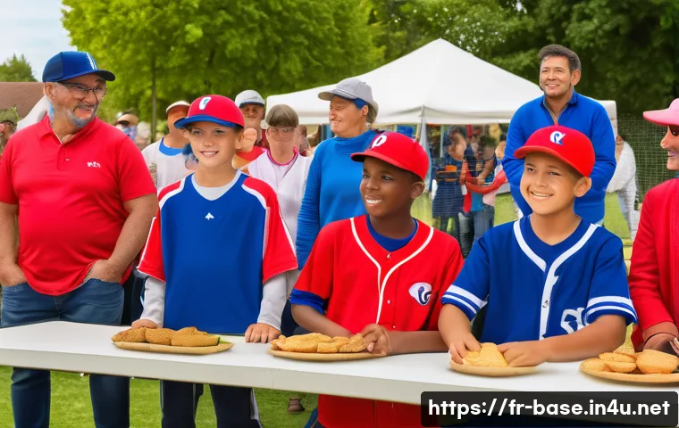 야구 관련 비즈니스 아이디어 - A vibrant local amateur baseball tournament scene in a sunny French community park, featuring divers...